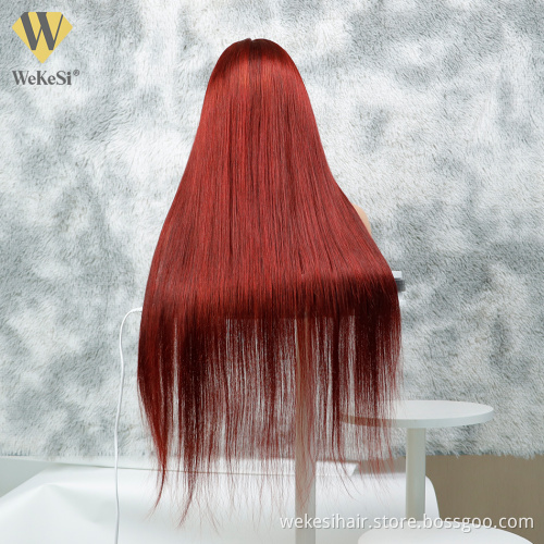 New Arrival ombre red burg colored Virgin Brazilian hair lace front wigs straight lace frontal Human Hair Wig for black women